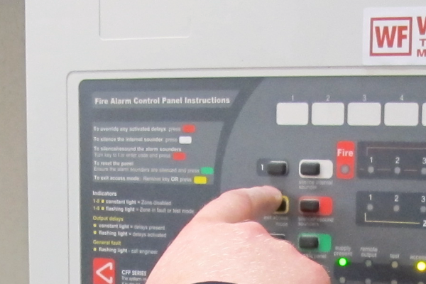 Fire Alarm Panel in operation